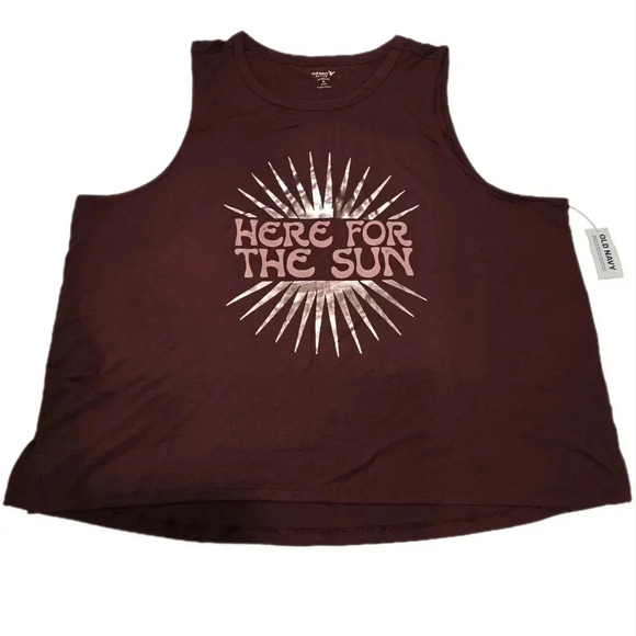 Old Navy, Size XL, Dark Red Sleeveless Crop - Picture 1 of 9